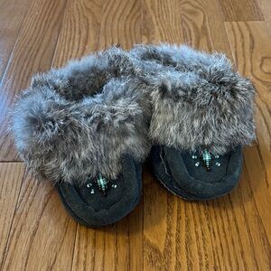 Toddler Navy Moccasin Slippers